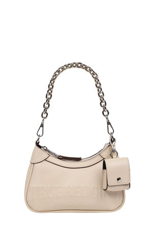 Cream Trapunto Logo Zip Top Hobo Bag image number 7