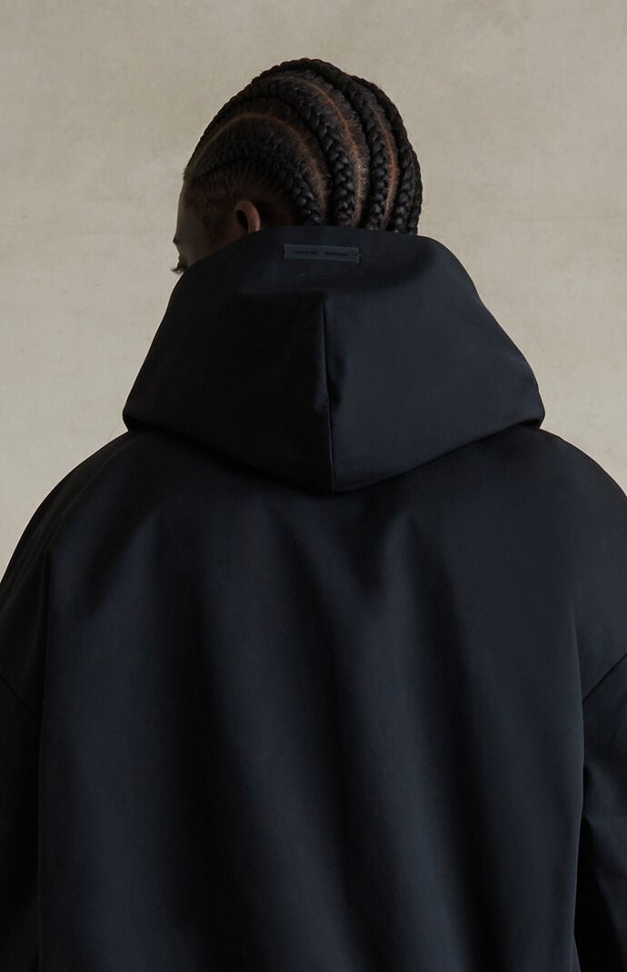 Fear of God ESSENTIALS Jet Black Poly Cotton Twill Zip Up