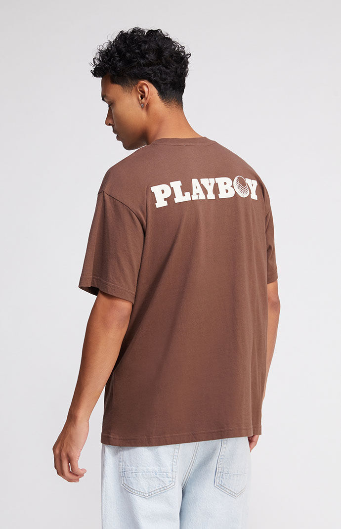 Brown playboy shirt clearance