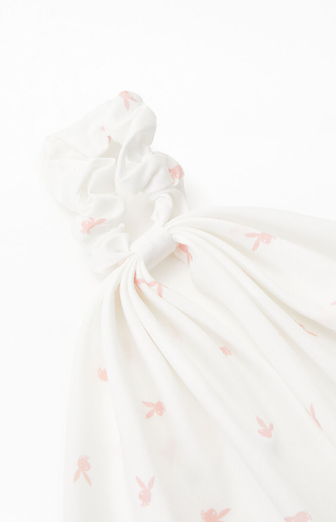 By PacSun White & Pink Bunny Flowy Scrunchie