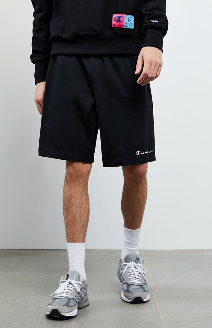 champion small script jersey active shorts