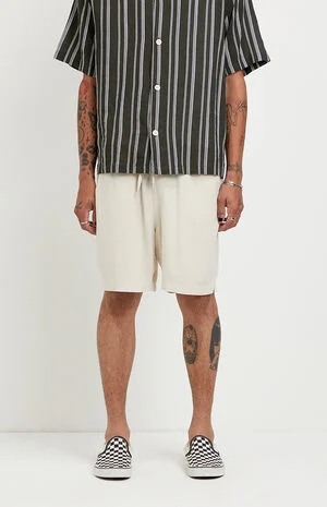 Cream Linen&nbsp;Shorts image number 2