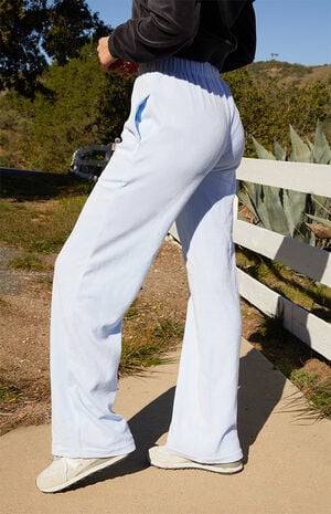 Light Blue Velour Anastasia Sweatpants image number 2