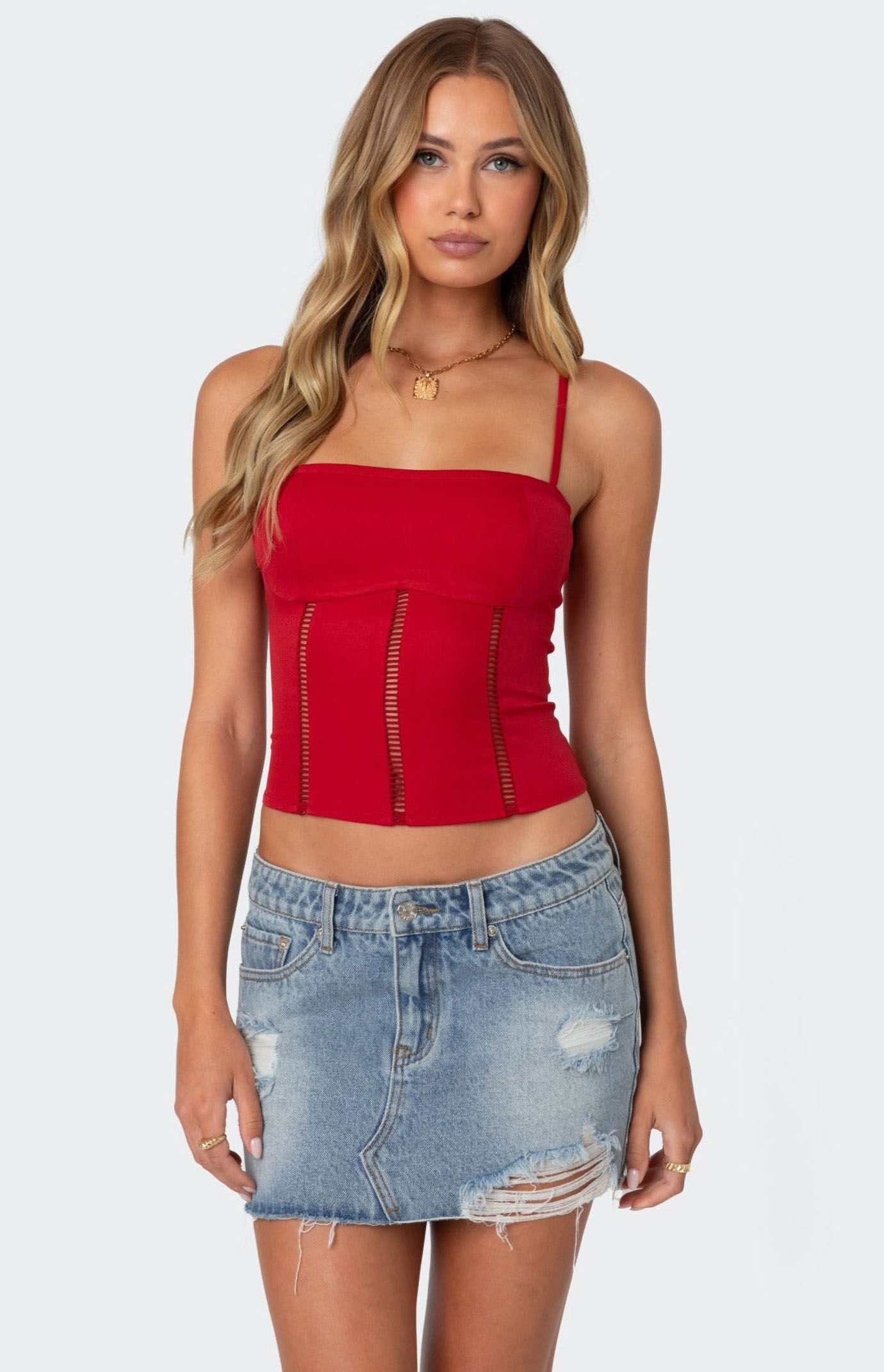 Edikted Jennie Ladder Knit Corset | PacSun