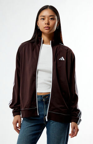 Brown Tricot 3 Stripes Track Jacket image number 1