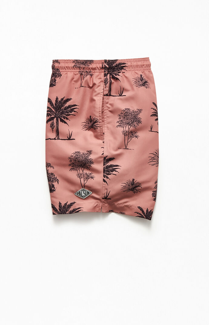 Vintage Palm Tree 17" Swim Trunks
