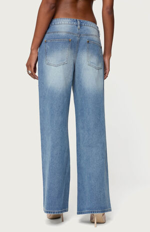 Frye Distressed Low Rise Baggy Jeans image number 3