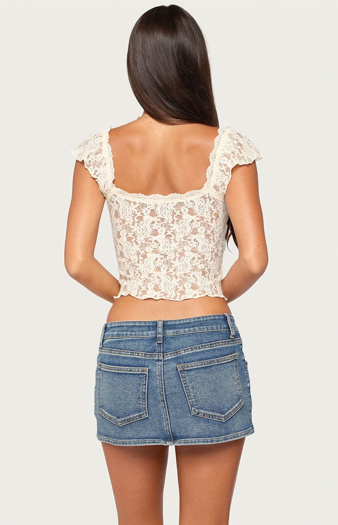 Edikted Haile Scalloped Lace Top