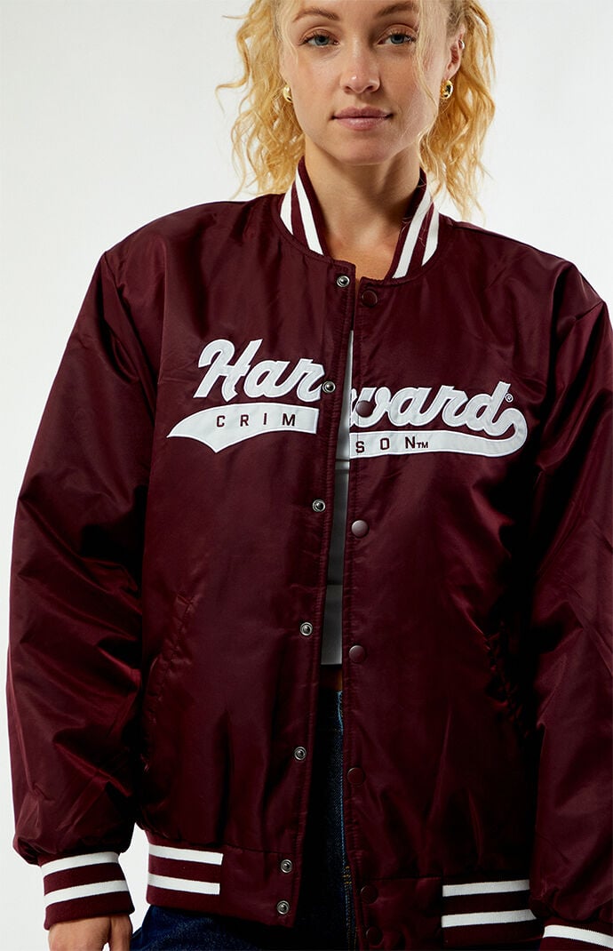 ジャケット・アウター TOKYOHEMPCONNECTION HEMP VERSITY JACKET HYPE & VICE Harvard Crimson A-Game Varsity Bomber Jacket