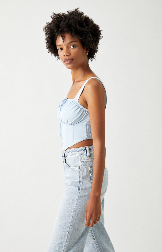 Tie Front Bustier Tank Top
