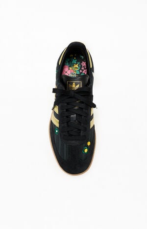 Women's Black & Gold Floral Samba OG Sneakers image number 5