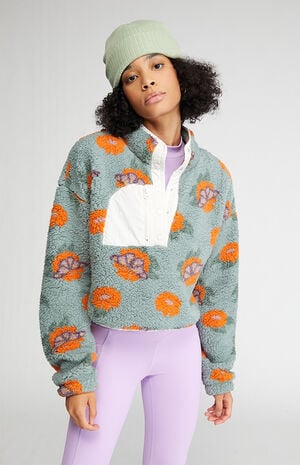 Butterfly Garden Half Snap Sherpa Sweatshirt image number 1