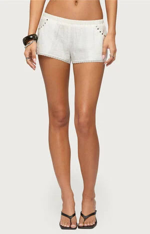 Kaydee Studded Textured Woven Shorts image number 1