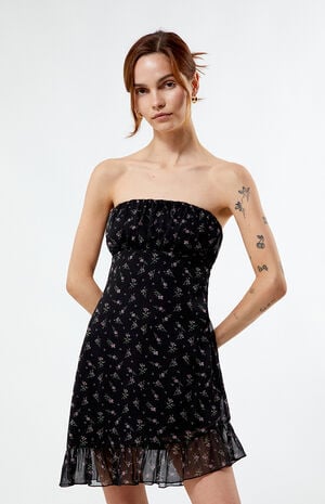 Floral Mesh Mini Dress image number 2