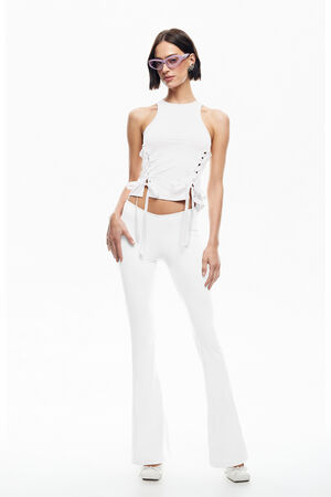 Bisous Lace-Up Top image number 4