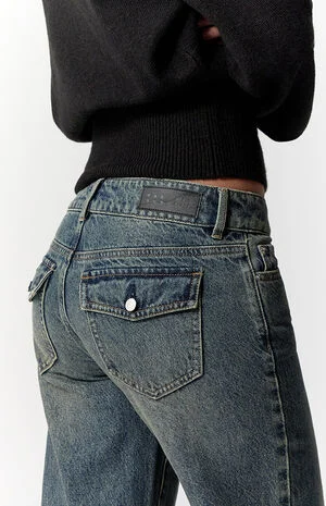Zoe Low Rise Girlfriend Jeans Dark Blue image number 5