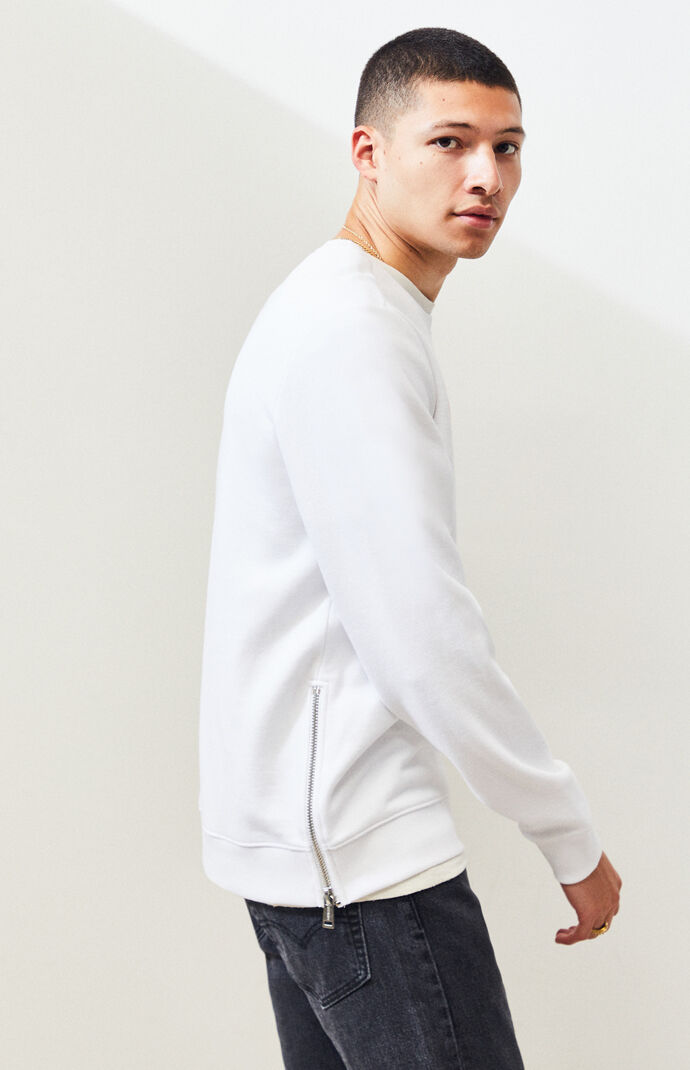 Tri Logo Zipper Crew Neck Sweatshirt
