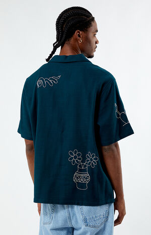 Stitch Applique Oversized Camp Shirt image number 2