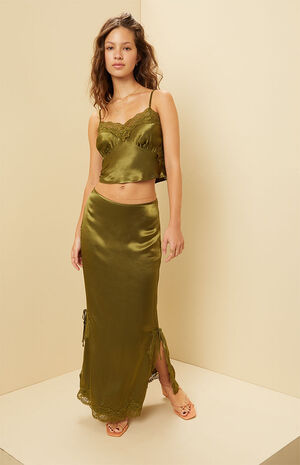 La Vita Lace Trim Maxi Skirt image number 2