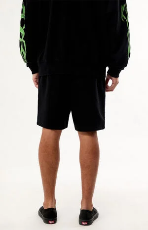 Green Flame Fleece Sweat Shorts image number 4