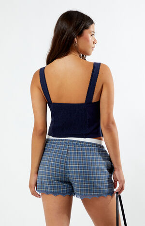 Exposed Waist Lace Trim Boxer Shorts image number 4