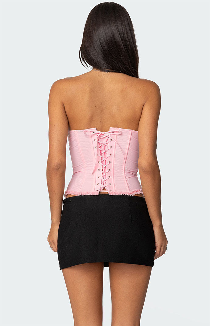 Edikted Deirdre Mesh Lace Up Corset | PacSun