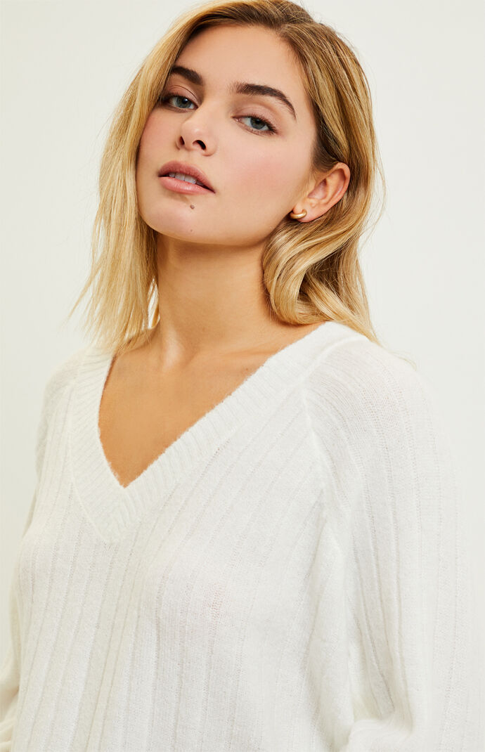 Lightweight V-Neck Ribbed Sweater