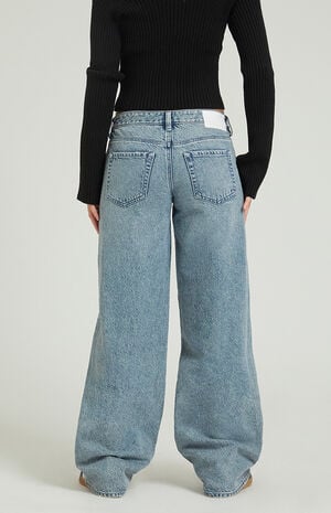 Casey Medium Indigo Twist Seam Low Rise Baggy Jeans Casey Medium Indigo Twist Seam Low Rise Baggy Jeans image number 4