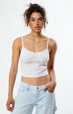Rosalind Cinched Pointelle Tank Top image number 3