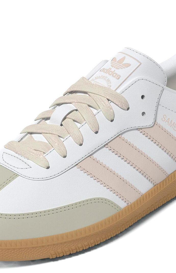 adidas Women's White & Pink Samba OG Sneakers