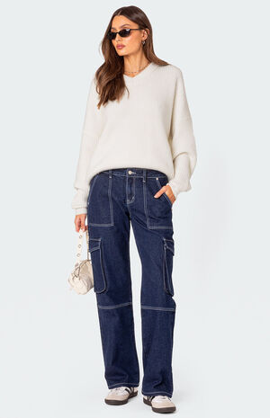 Alyssa Stitch Cargo Jeans image number 4