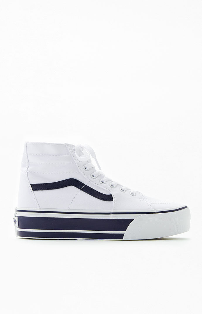 Vans sk8 hi platform discount white