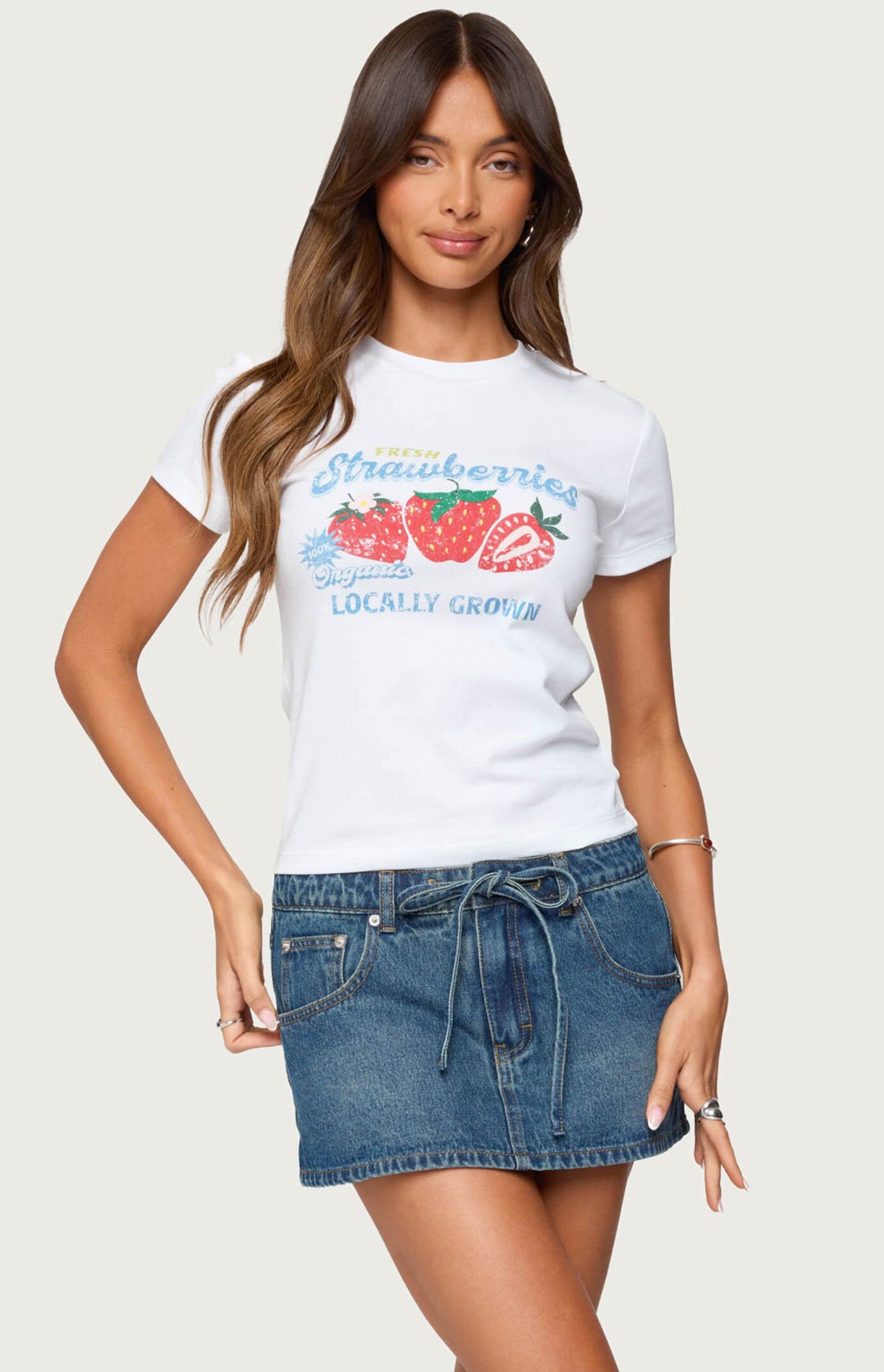 Edikted Fresh Strawberries Graphic T-Shirt