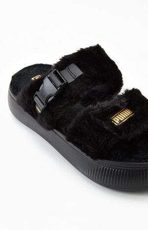 Women's Suede Fur Mayu Sandals image number 6