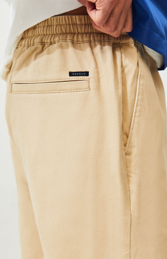 elastic waist khaki pants