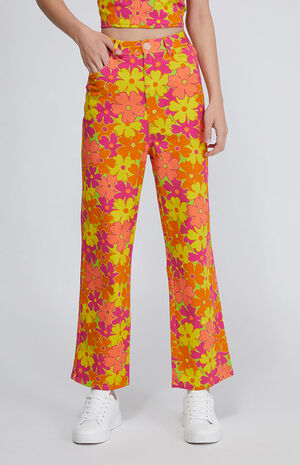 Floral High Waisted Jeans image number 1