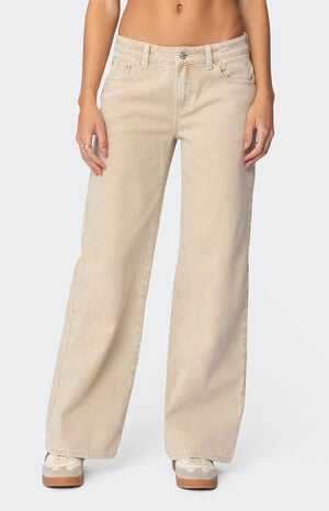 Leopard Star Low Rise Washed Jeans image number 2