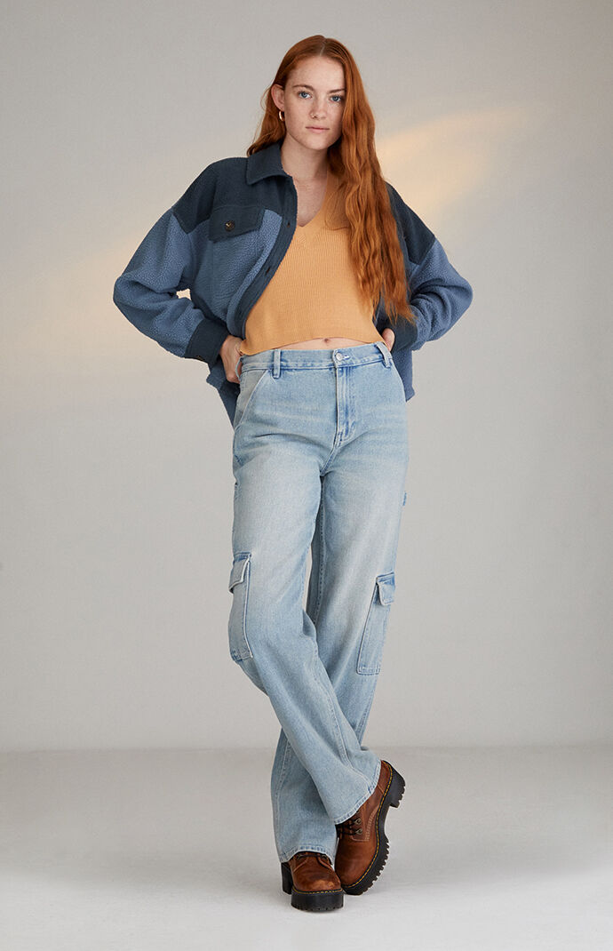 PacSun Light Blue Cargo Baggy Carpenter 