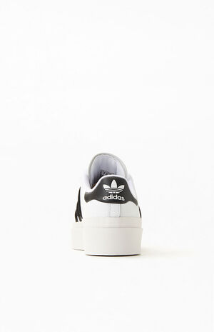 Women's White & Black Superstar Bonega Sneakers image number 4