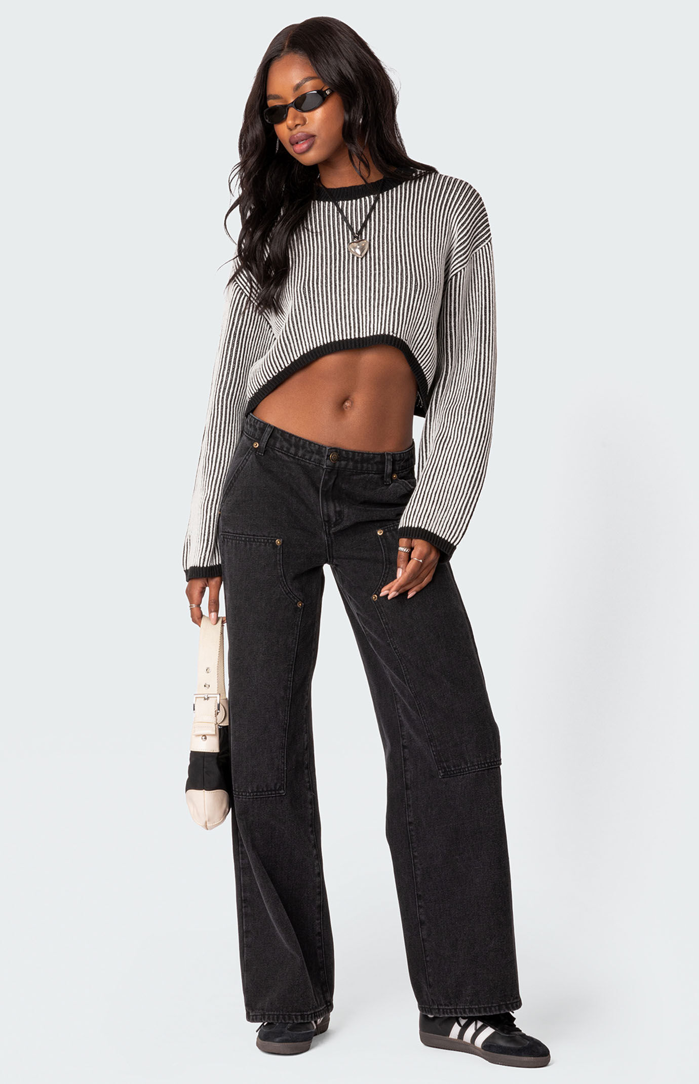 Edikted Gwenyth Textured Cropped Sweater | PacSun