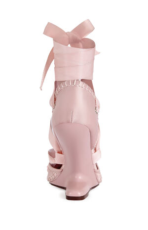 Women's Tendu Pink Ballerina Wrap-Around Wedge Heels image number 3