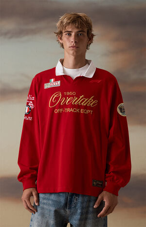 x Pacsun Red Overtake Eqpt Rugby Polo Shirt image number 2