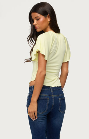 Roye Keyhole Flutter Raglan Top image number 3