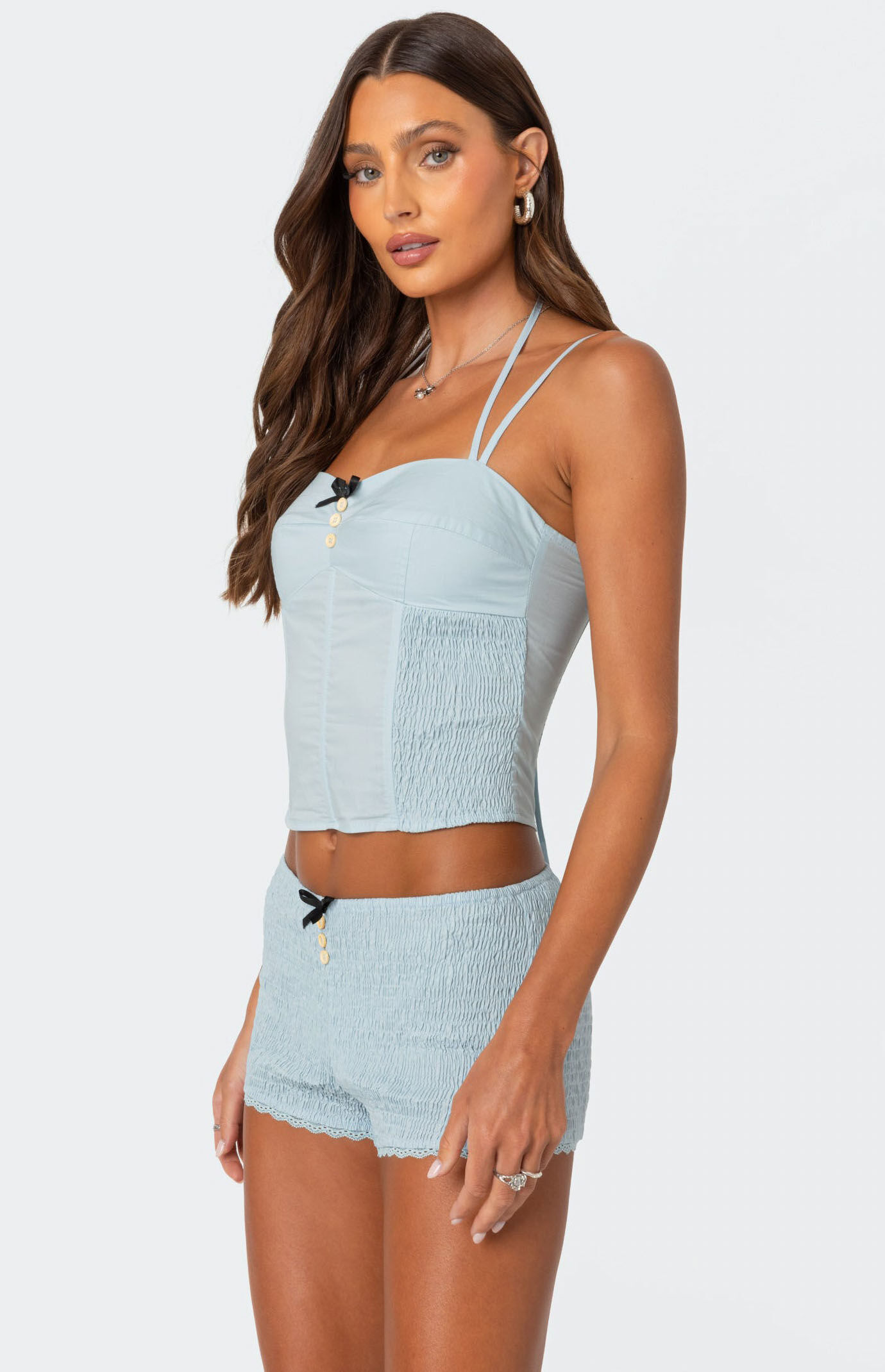 Edikted Saffron Side Scrunched Corset