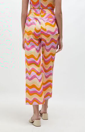 Organic Wavy Print Cropped Straight Leg Pants image number 3