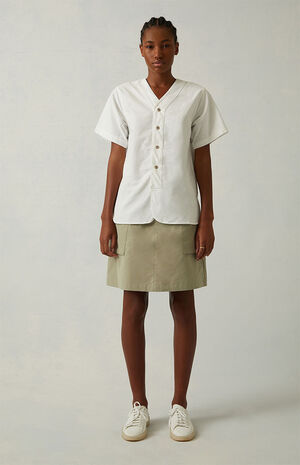 Women's White Boy Scout Shirt image number 6