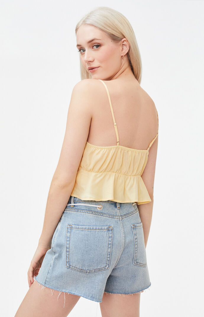 Button Front Cami Tank Top