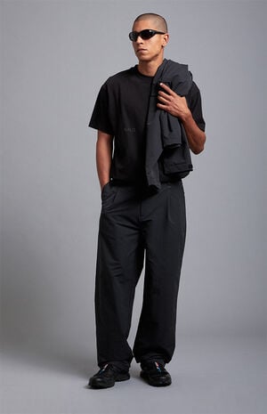 Active Black Baggy Trouser Pants image number 4