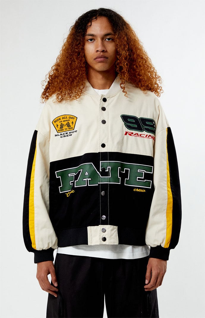 Men s Fate Racing Jacket in Cream Size XL