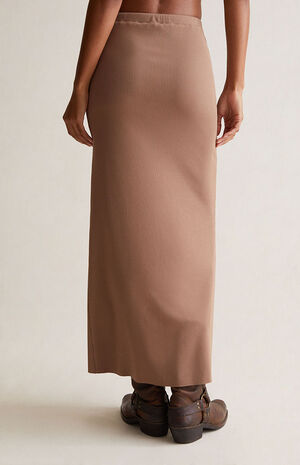 Ribbed Drawcord Maxi Skirt image number 4